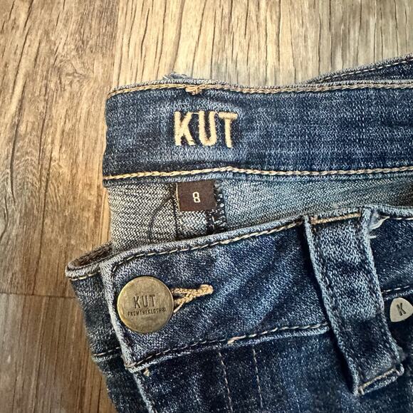 KUT from‎ the Kloth Straight Leg Jeans Women’s Size 8 Blue Whiskered High Rise - Picture 7 of 9